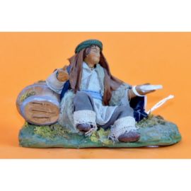 Mendicante seduto a Terra Con Botte