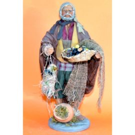 Pescatore alzato con cesto